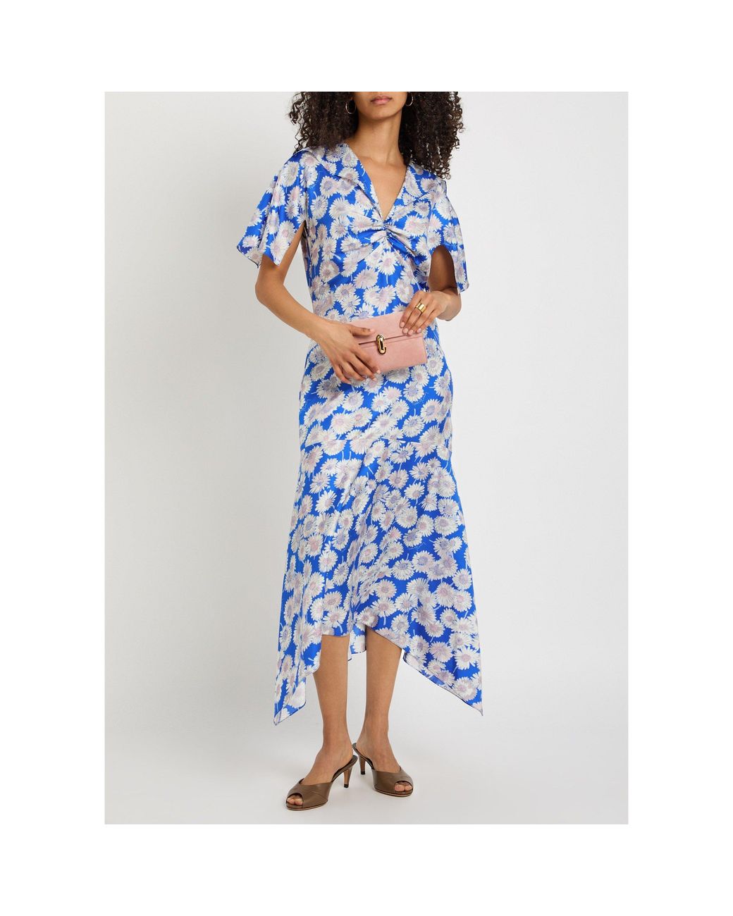 Stella McCartney Blue Daisy Print Silk Tea Dress