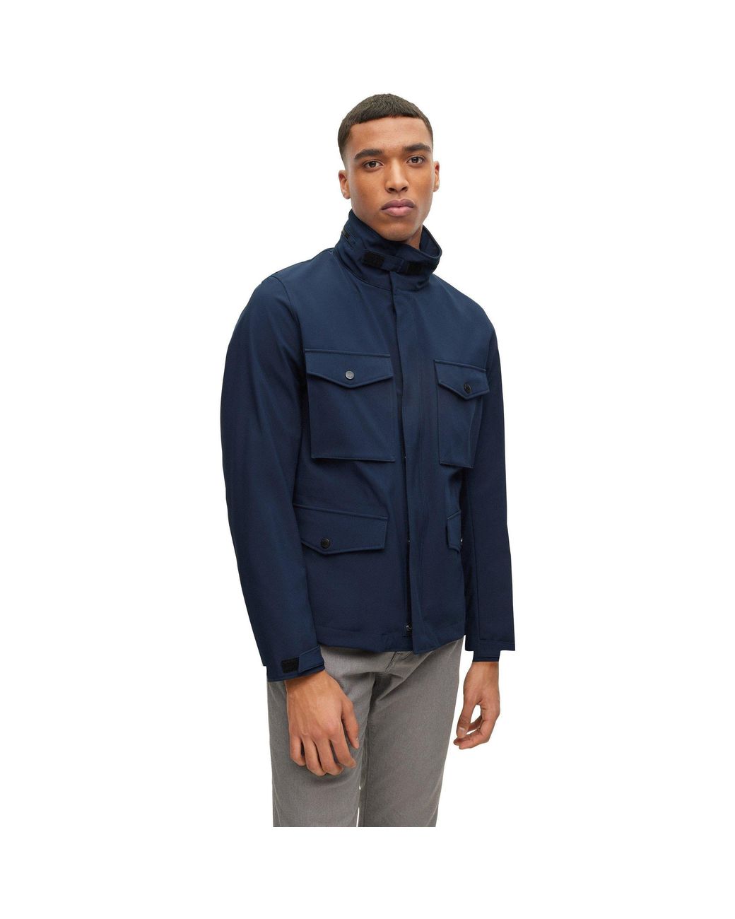 Boss Blue P Cardello Trench Coat for men