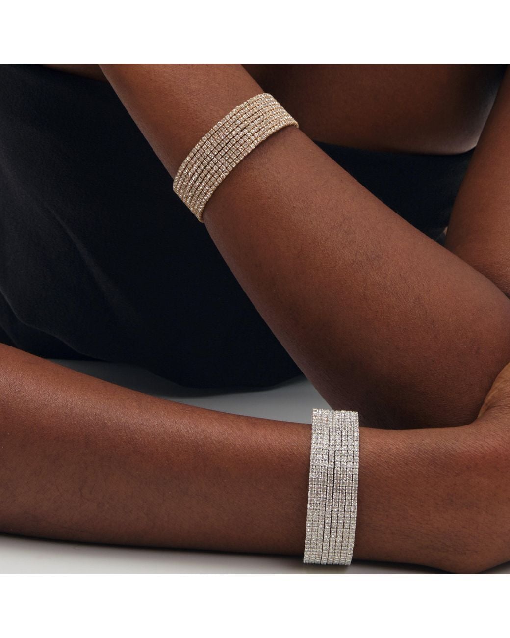 Mood White Crystal Cuff Bracelet