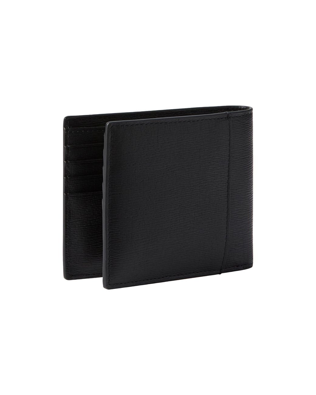 Calvin Klein Black Emblem Logo Leather Billfold Wallet for men
