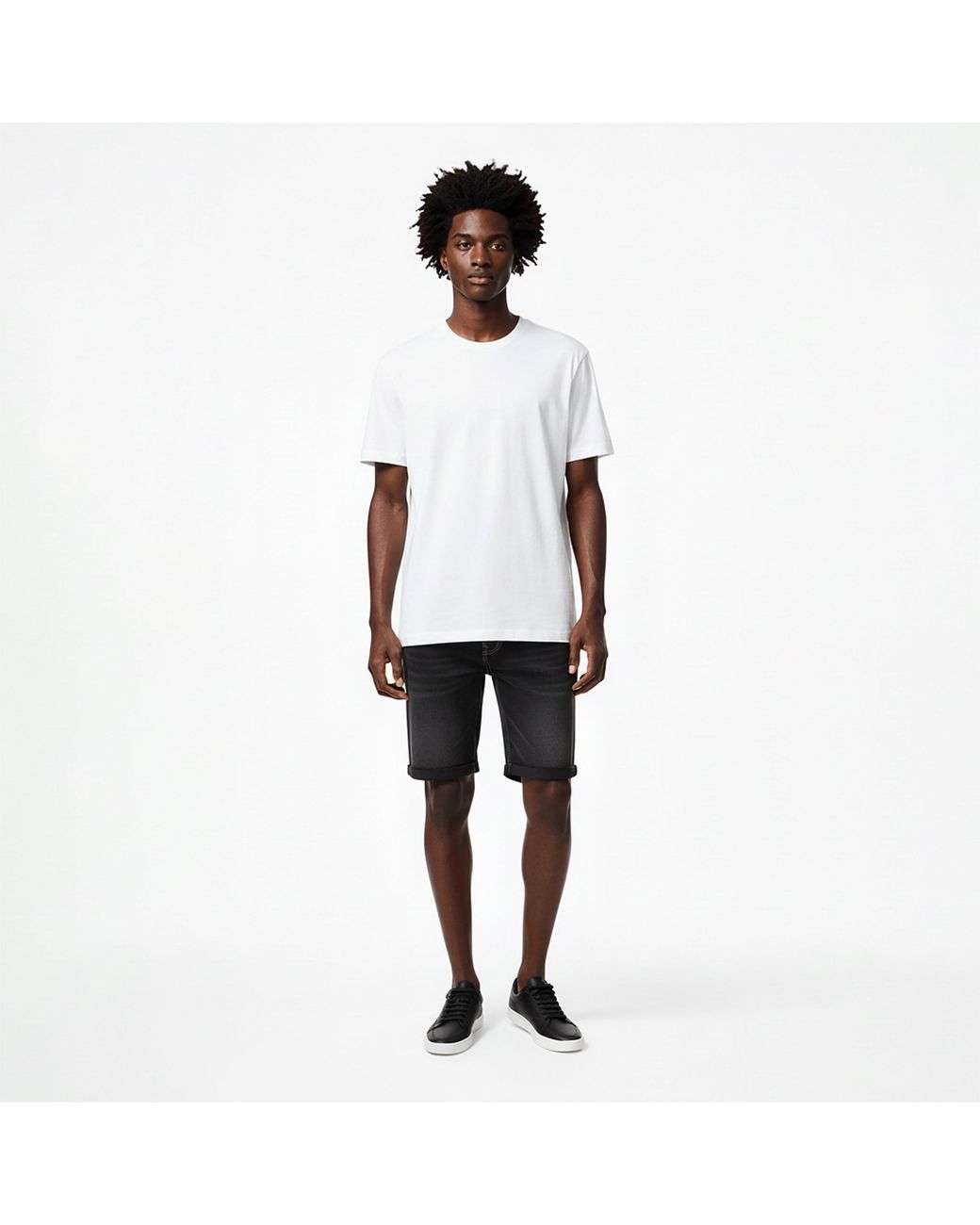 HUGO Black Denim Shorts for men