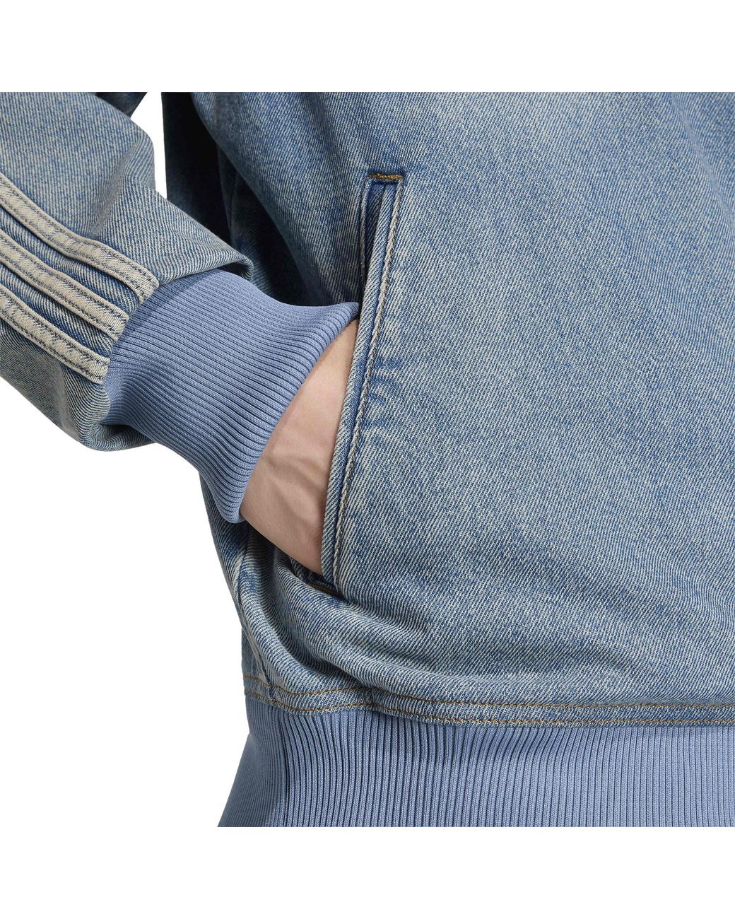 Adidas Originals Blue Firebird Adicolor Denim Track Top Asia Sizing Ks4970 for men
