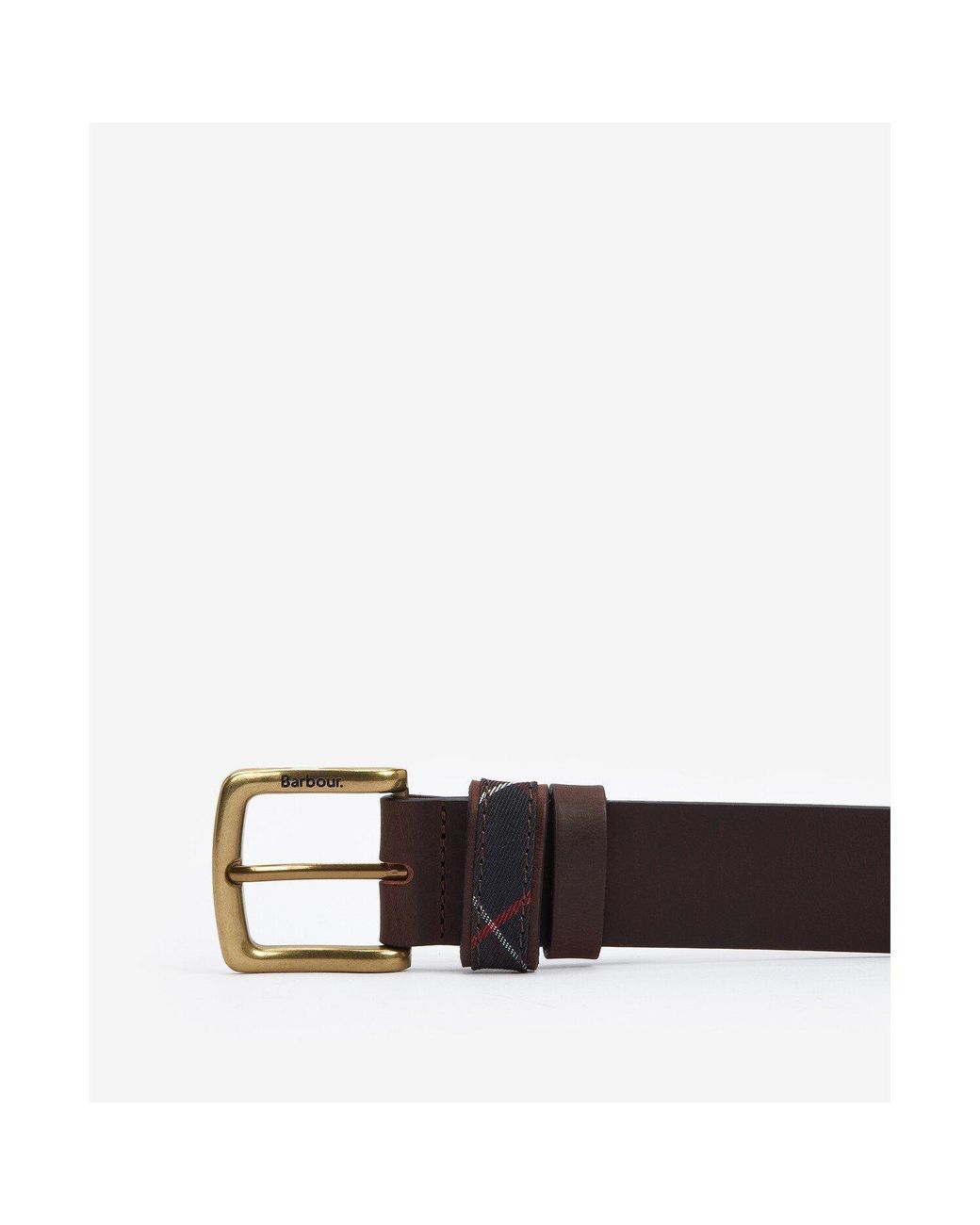 Barbour Brown Esk Leather Belt Size: L for men