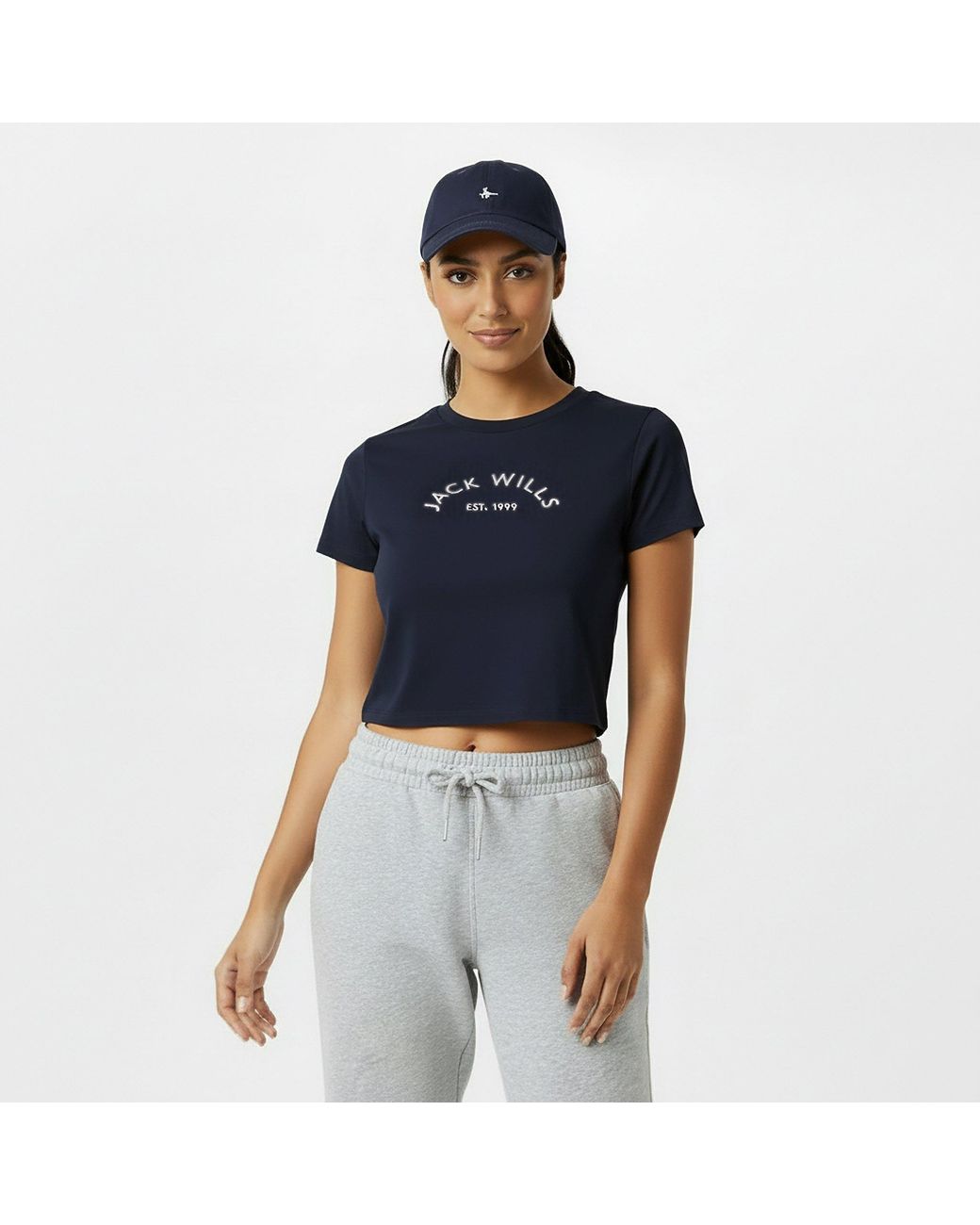 Jack Wills Blue Cropped Baby Tee Ladies