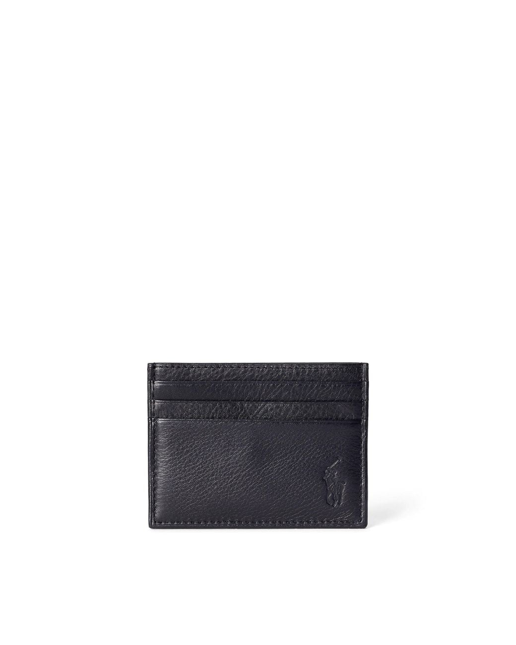 Polo Ralph Lauren Black Pebble Leather Card Holder for men