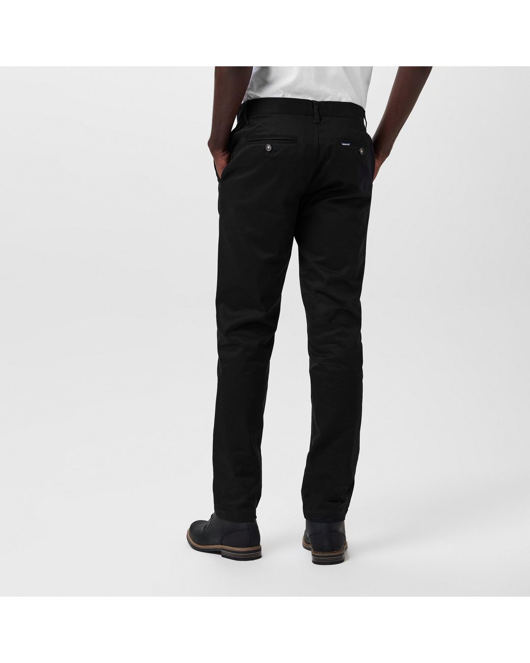 Barbour Black Sueded Sateen Slim Trousers for men