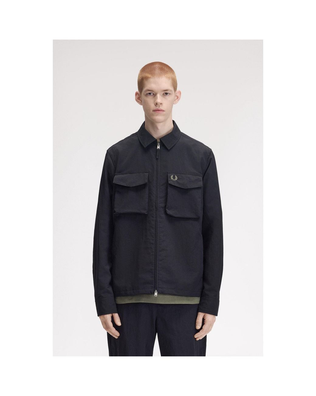 Fred Perry Blue Overshirt for men