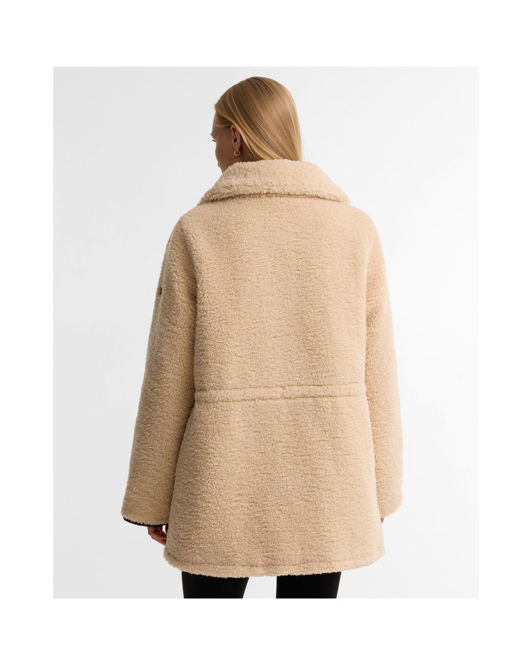 Barbour Natural Kemora Full-Zip Funnel-Neck Sherpa Jacket