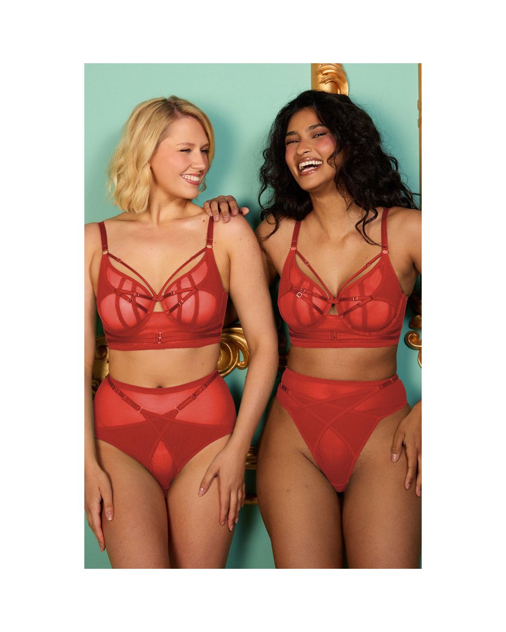 Playful Promises Red Eddie Ruby Crossover High Waist Brief