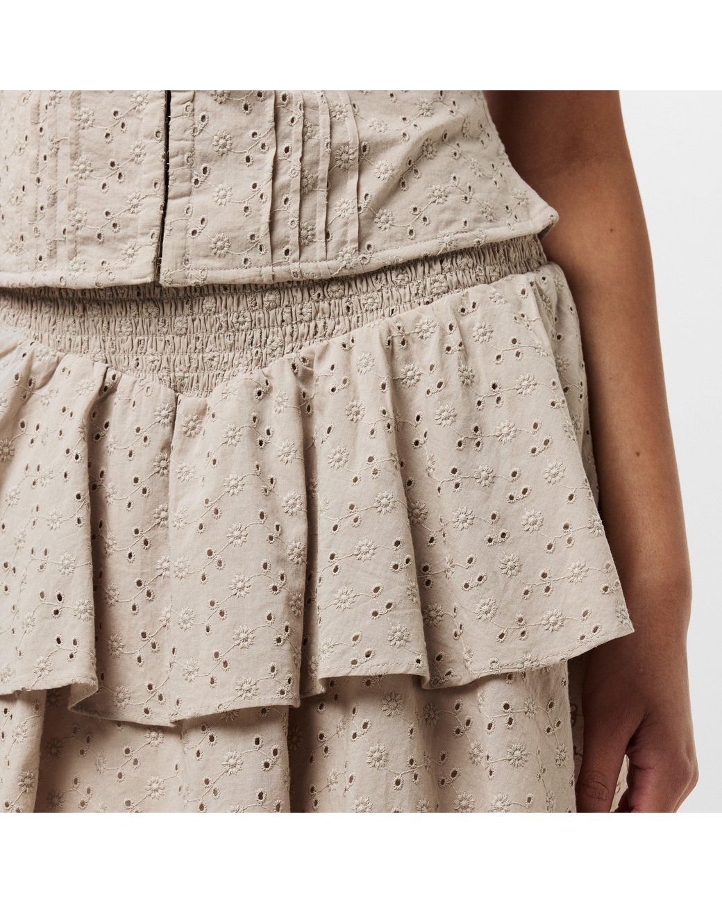 Jack Wills Natural Brodere Rara Skirt
