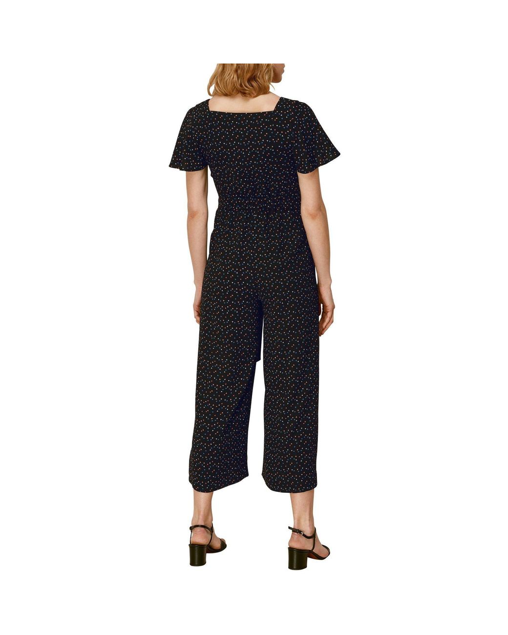 Whistles Black Micro Triangle Print Jumpsuit