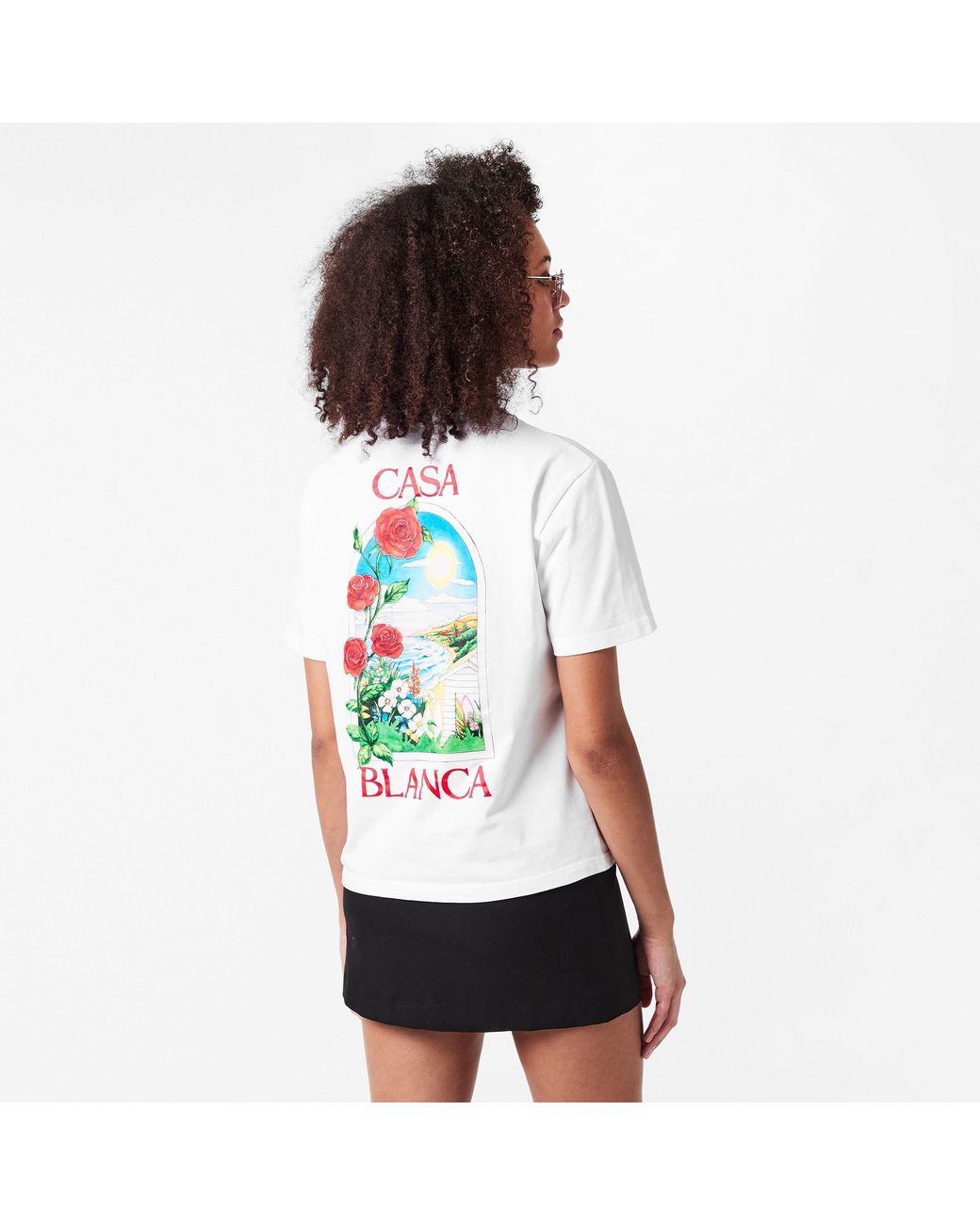 Casablanca White Casa Days Print Oversized T-Shirts