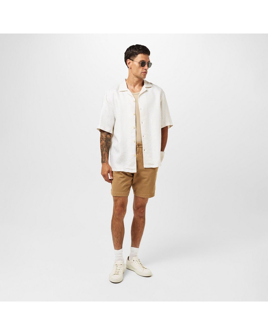 Boss White C-Lars Short Sleeve Shirt for men