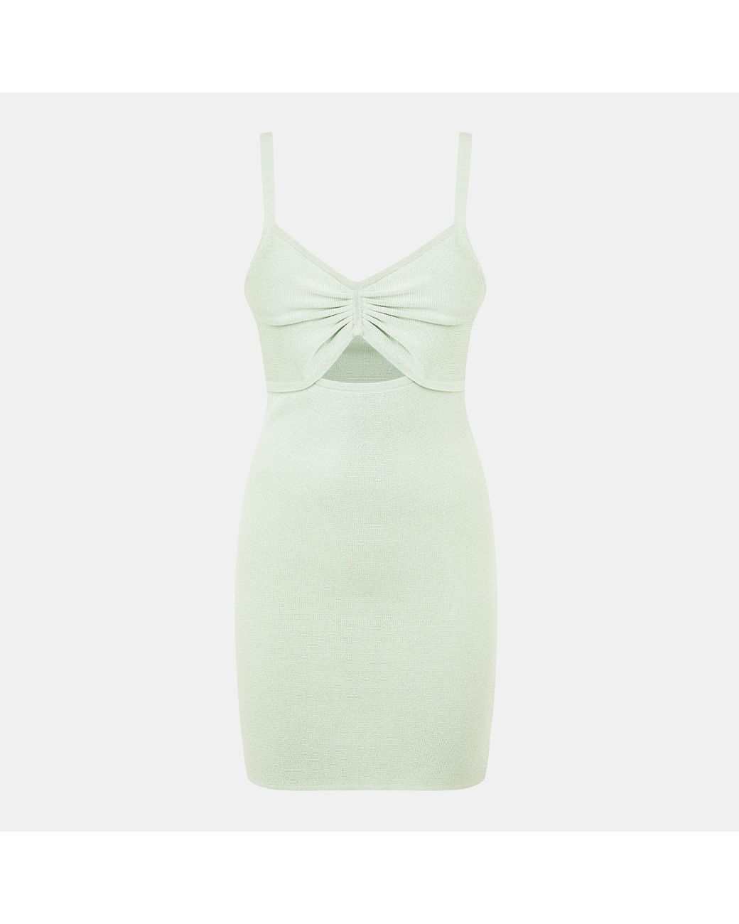 Jack Wills Green Ruched Front Mini Knitted Jumper Dress