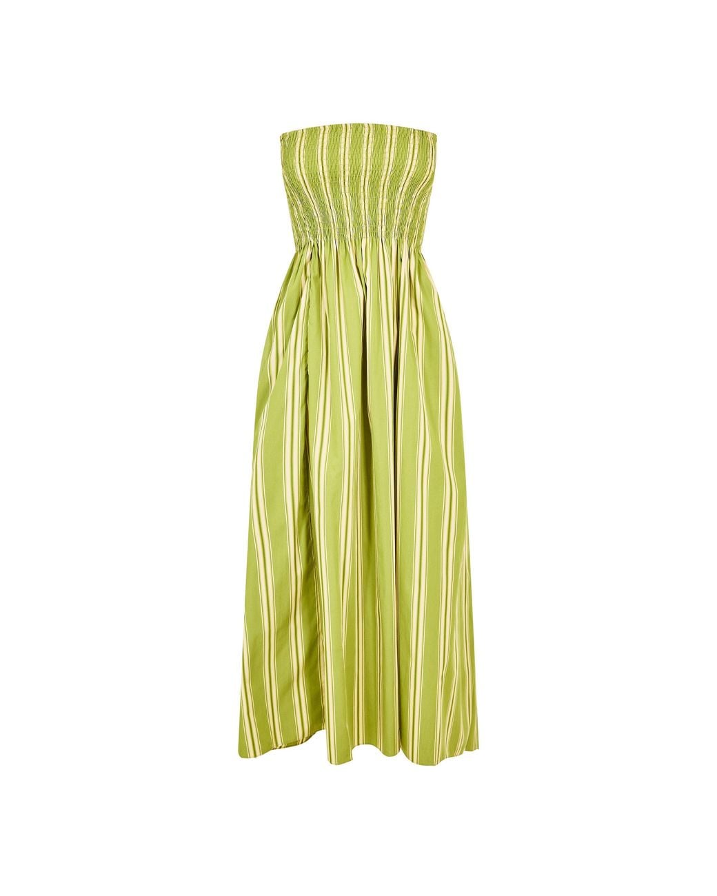 Faithfull The Brand Yellow Jamie Midi A Line Dress