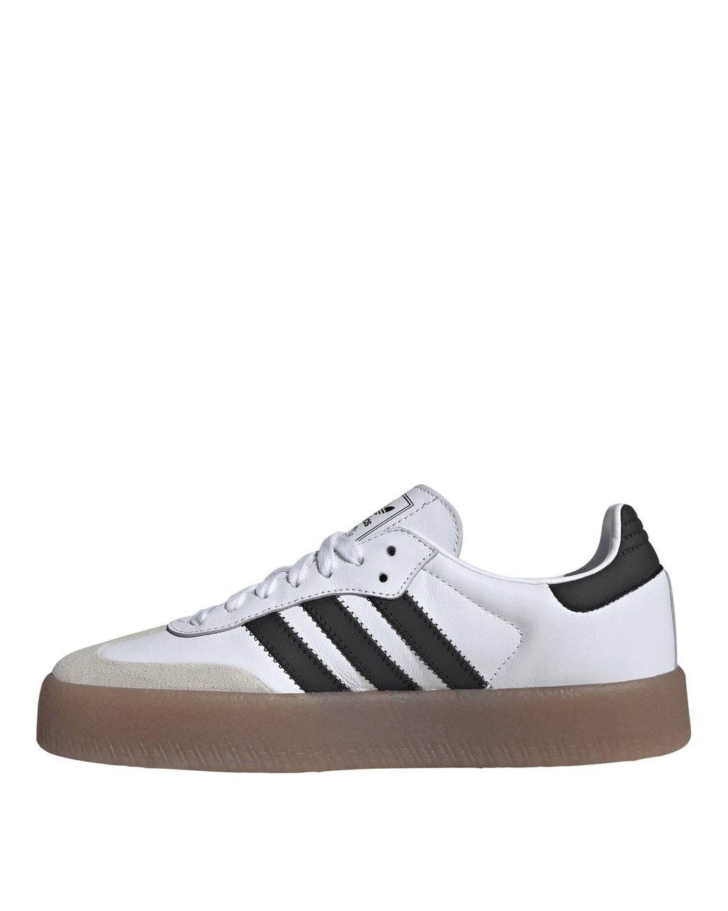 Adidas Originals White Sambae Leather Low-Top Trainers