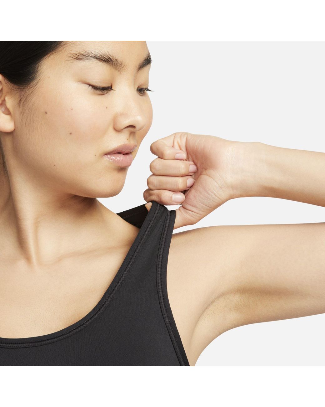 Nike Black Swoosh High Support Non-padded Adjustable Sports Bra