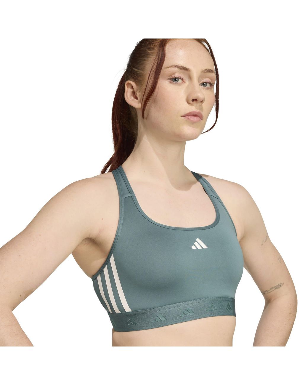 Adidas Blue Medium Impact Sports Bra