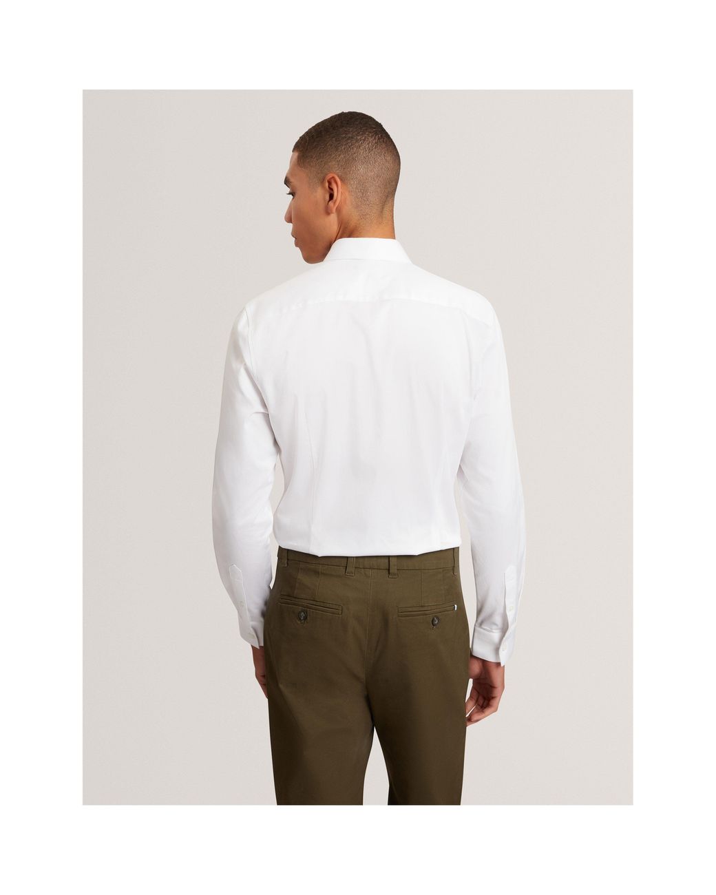 Ted Baker White Long-Sleeve Cotton Shirt for men