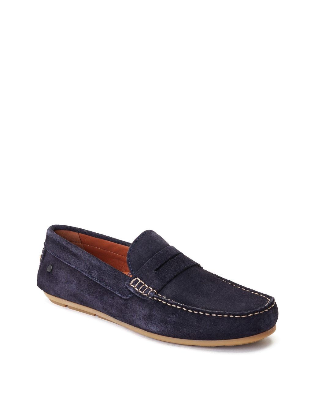 Base London Blue Collins Leather Low Trainers for men