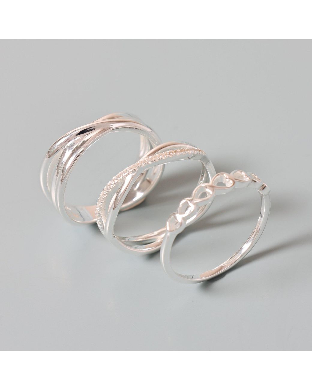 Simply Silver White Sterling 925 Cubic Zirconia Infinity Ring
