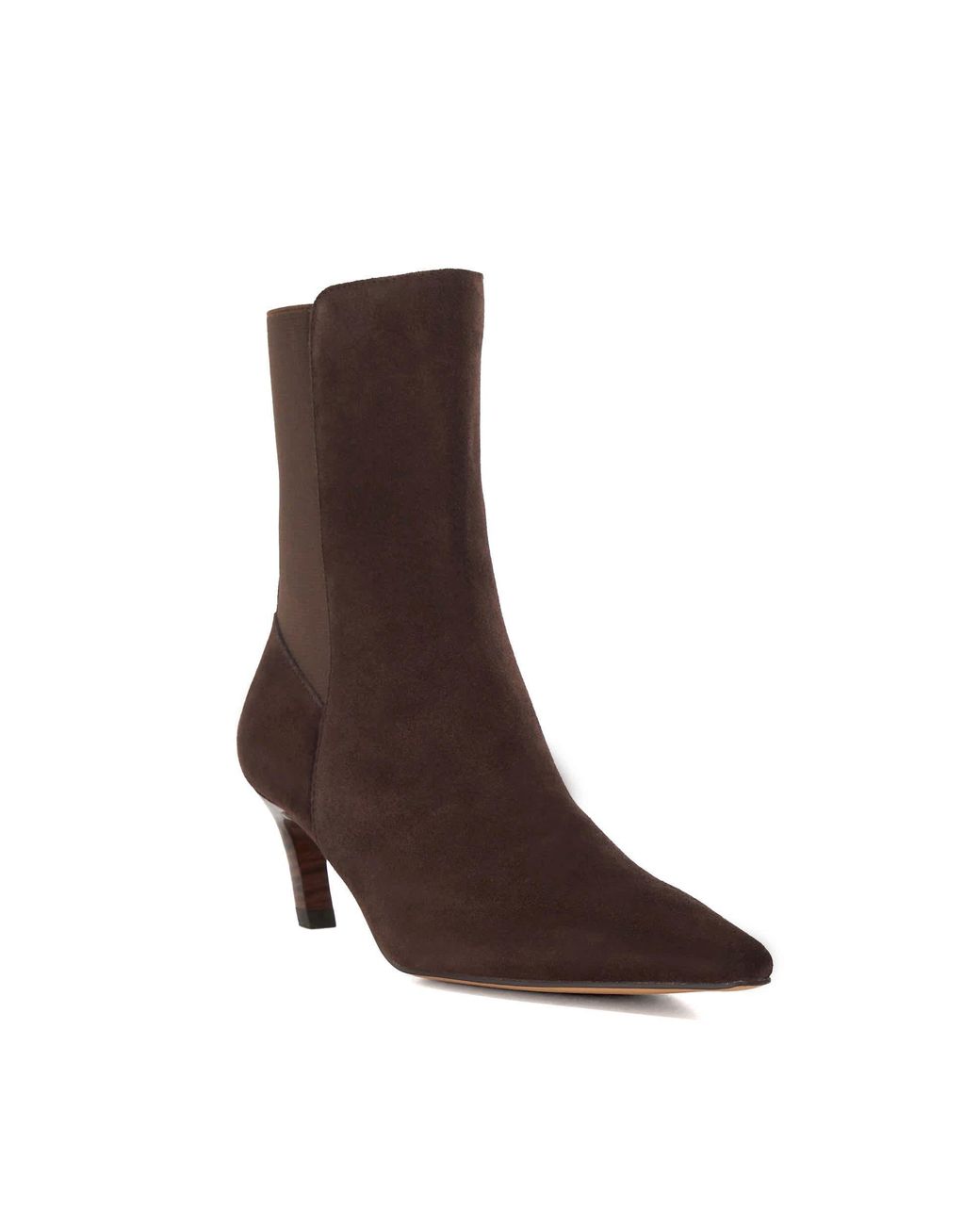 Dune Brown Orlai Ankle Heeled Boots