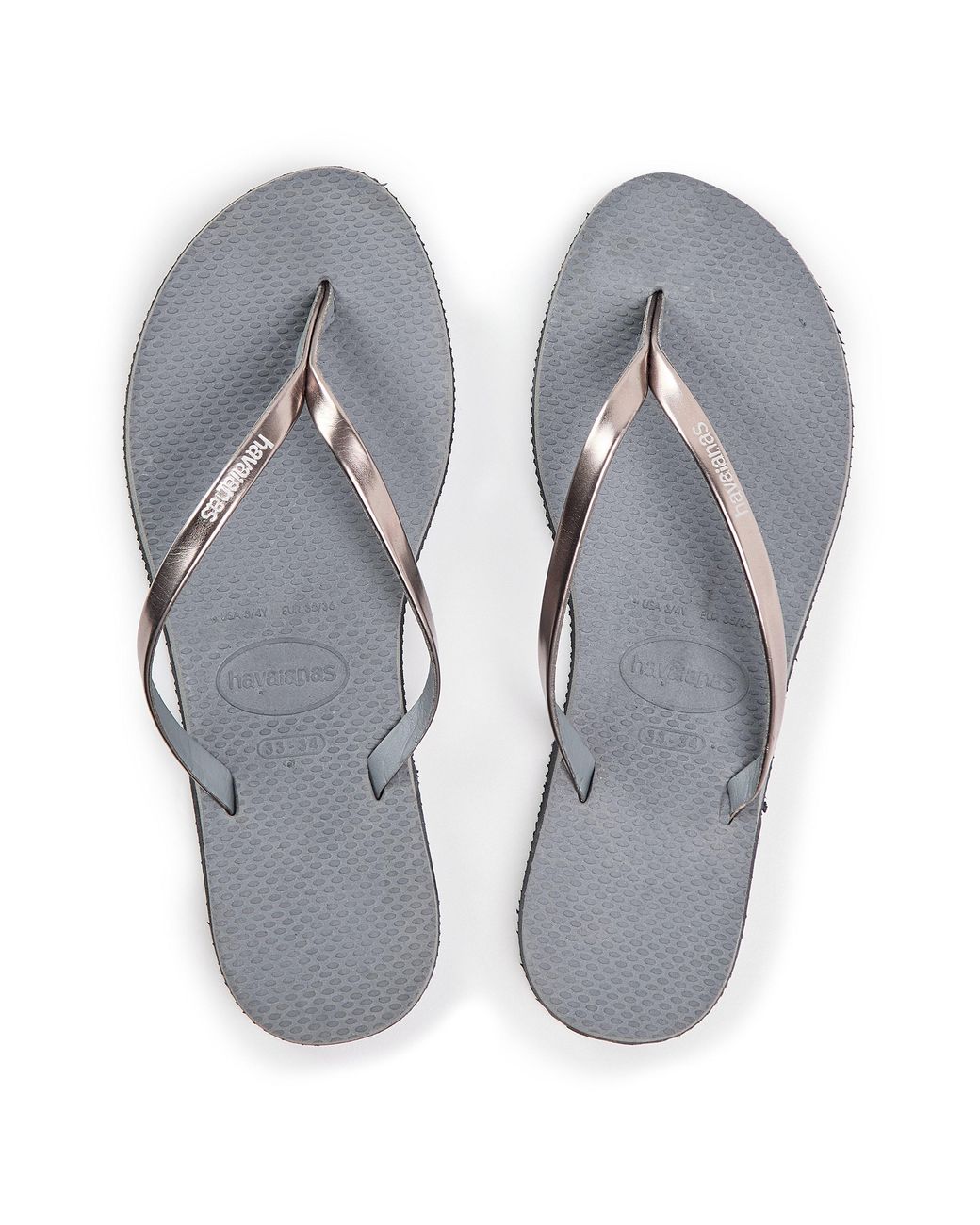 Havaianas Gray Hav. You Metallic Flip Flops