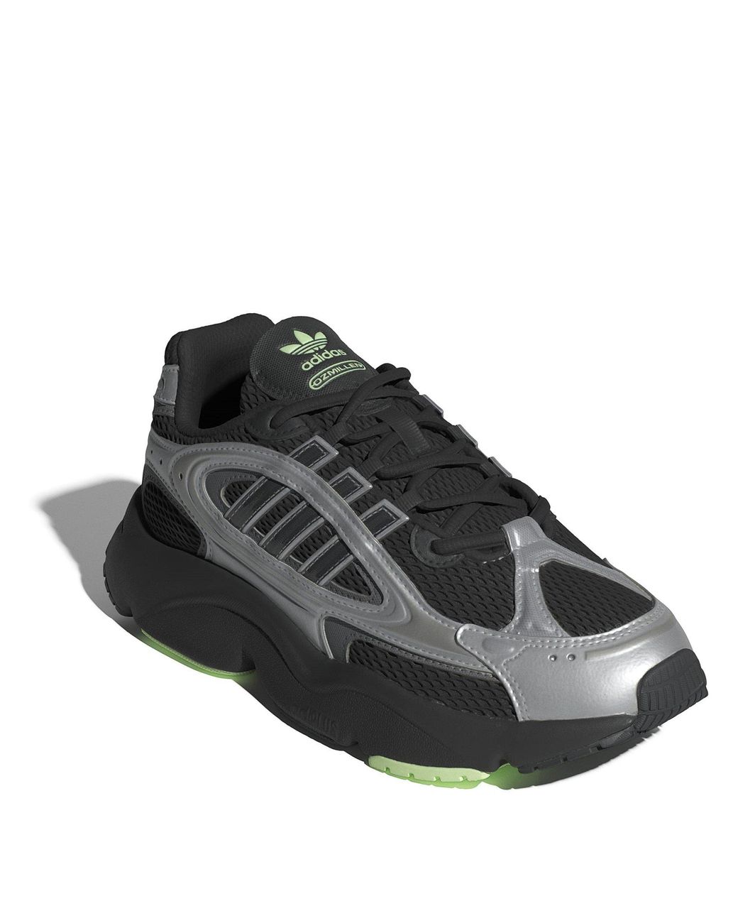 Adidas Black Ozmillen Chunky Platform Low-Top Trainers