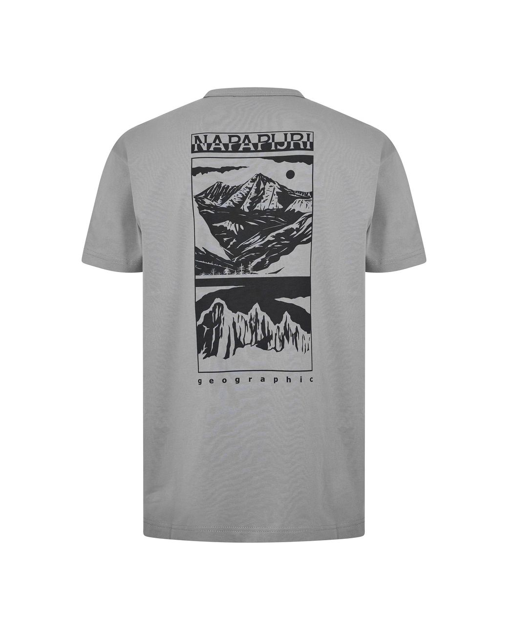 Napapijri Gray Graphic T-Shirt for men