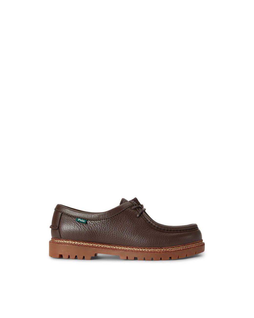 Polo Ralph Lauren Brown Jett Apron Leather Moc-Toe Shoes for men