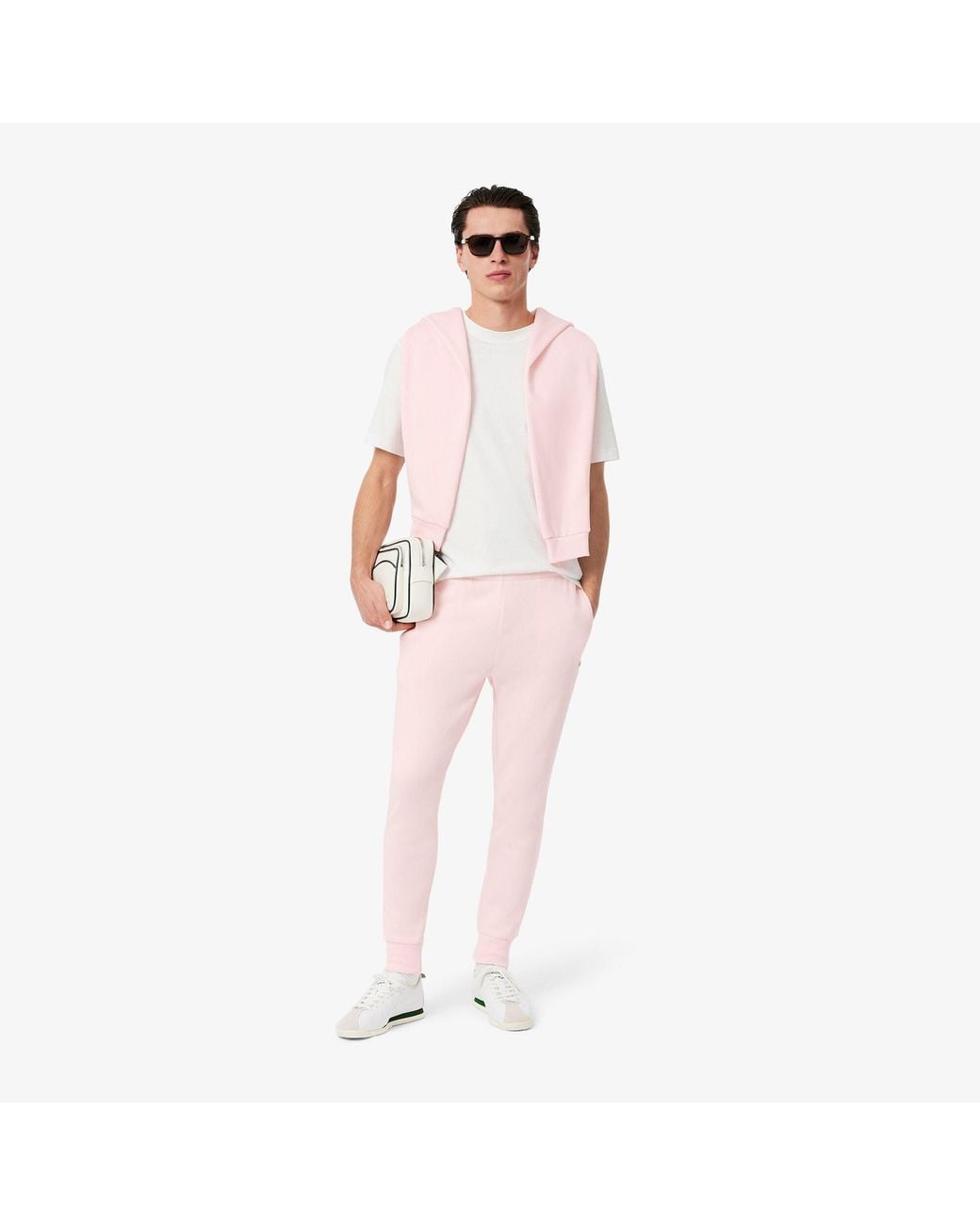 Lacoste Pink Fleece Tracksuit Bottoms for men