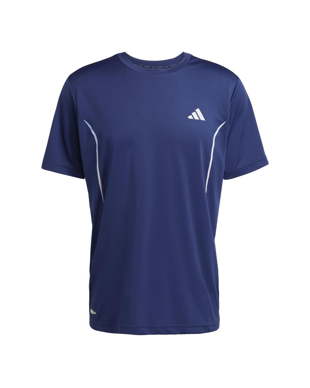 Adidas Blue Tech App Short-Sleeve Performance Gym Top for men