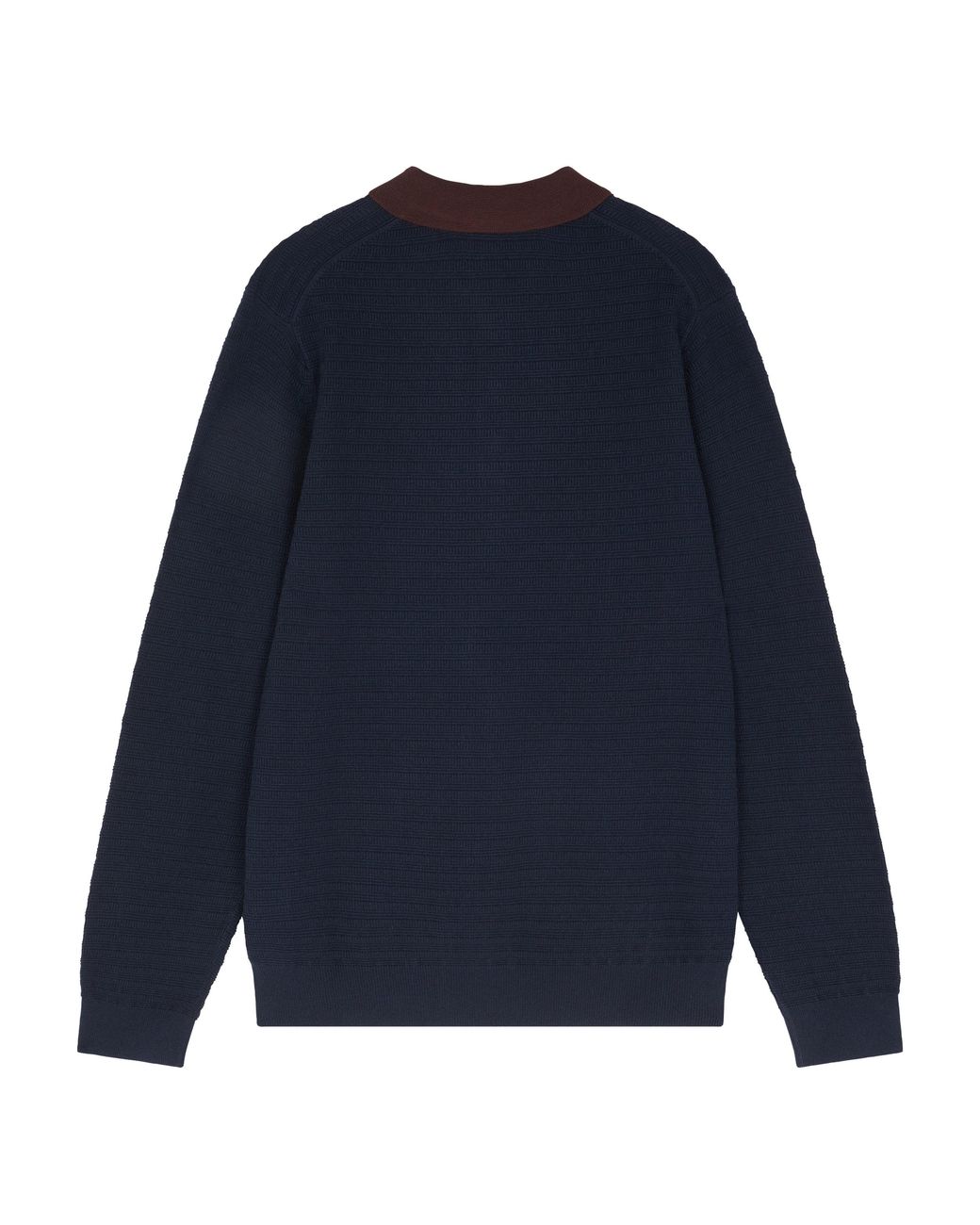 Paul Smith Blue Knitted Long Sleeve Polo Shirt for men