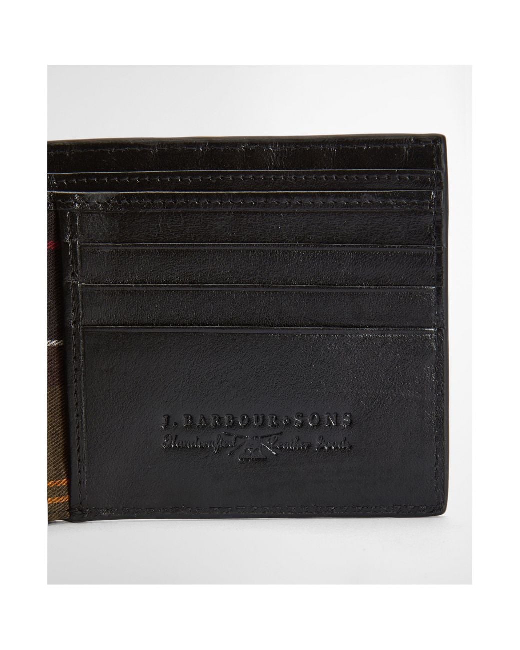 Barbour Black Farne Woven Leather Wallet for men