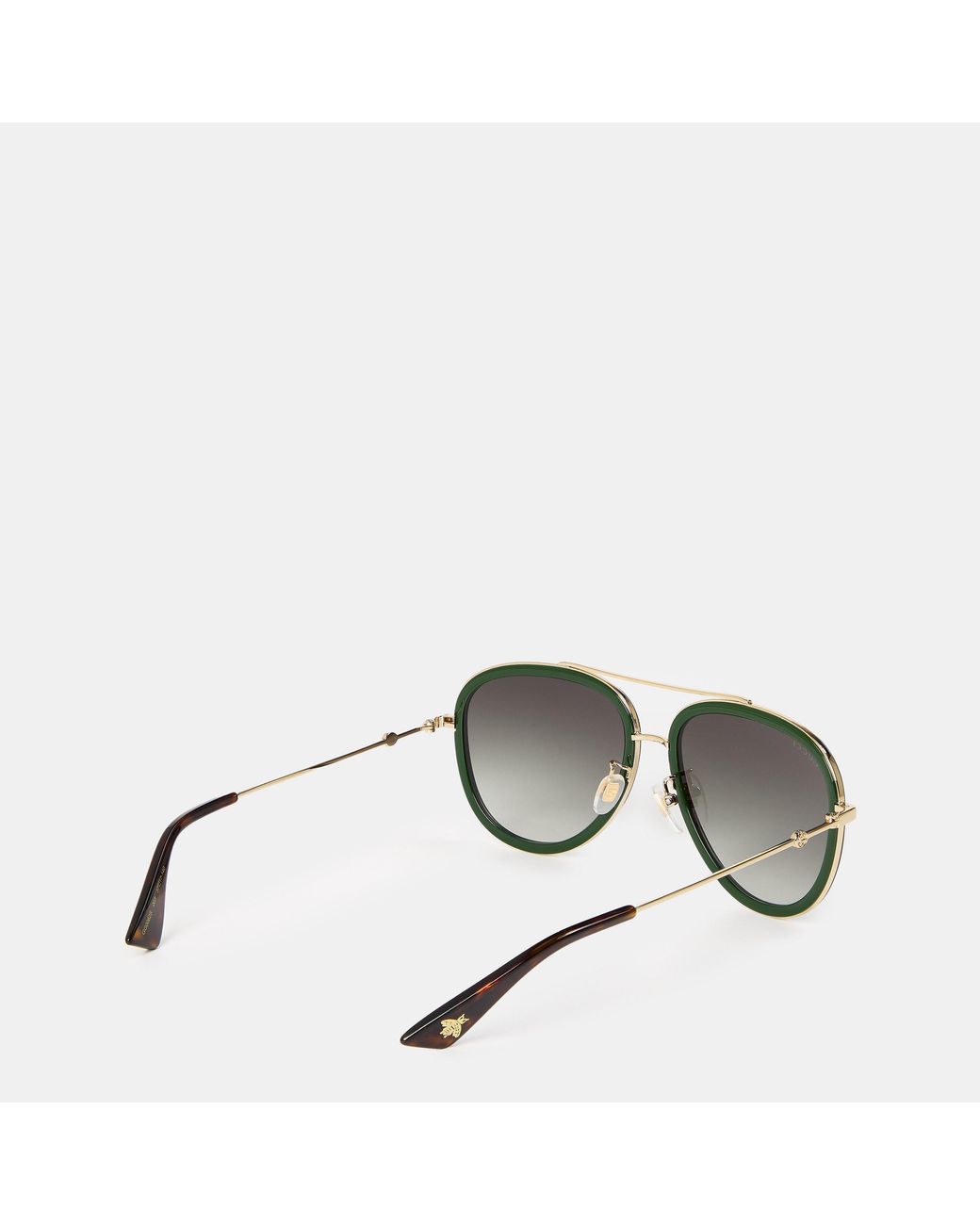 Gucci Gray Striped Aviator Metal Sunglasses for men