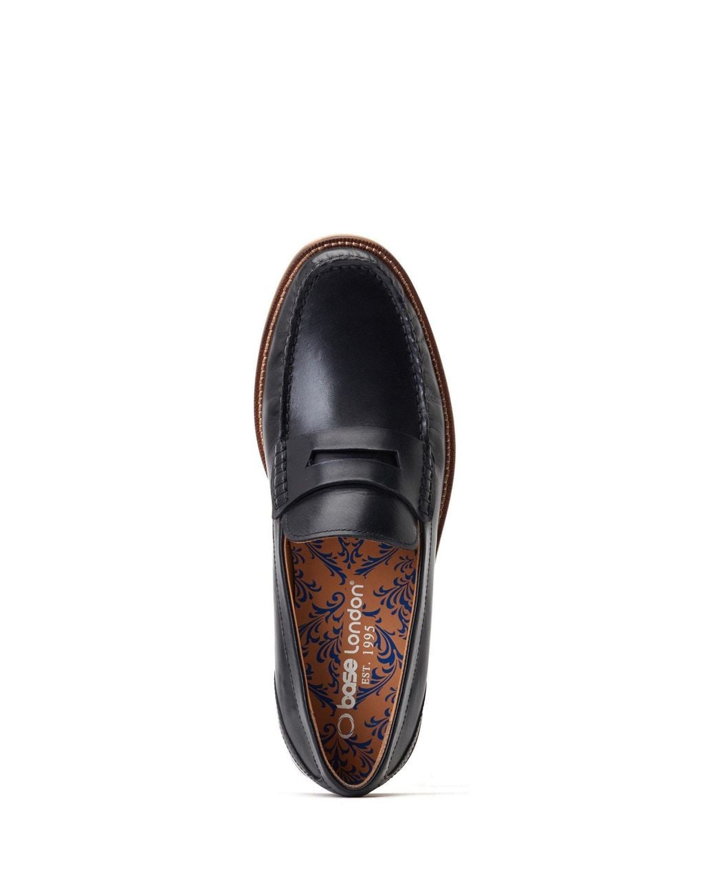 Base London Blue Garfield Leather Low-Top Trainers for men