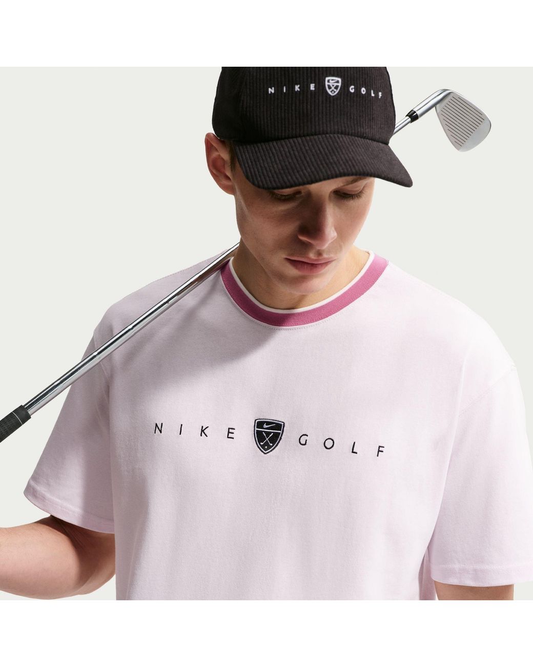 Nike Purple Retro Golf Cotton Oversized T-Shirt for men