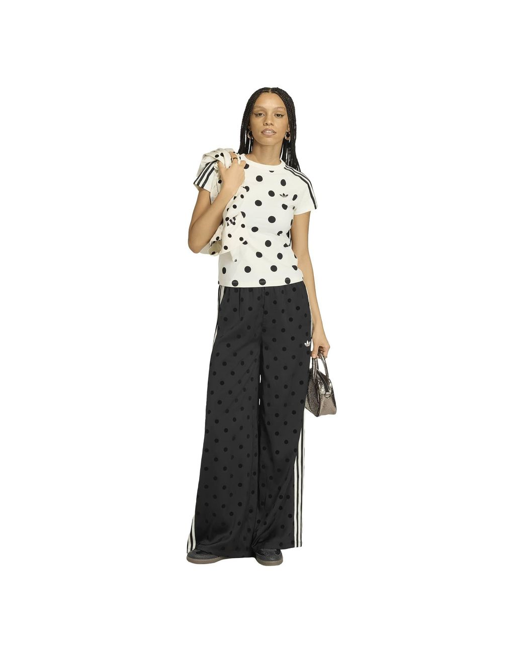 Adidas Originals Black Polka Dot Relaxed-Fit Joggers