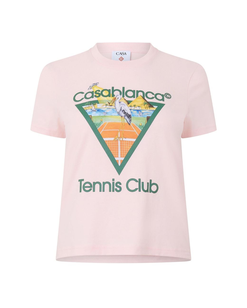 Casablanca Pink Tennis Graphic Cotton Oversized T-Shirt
