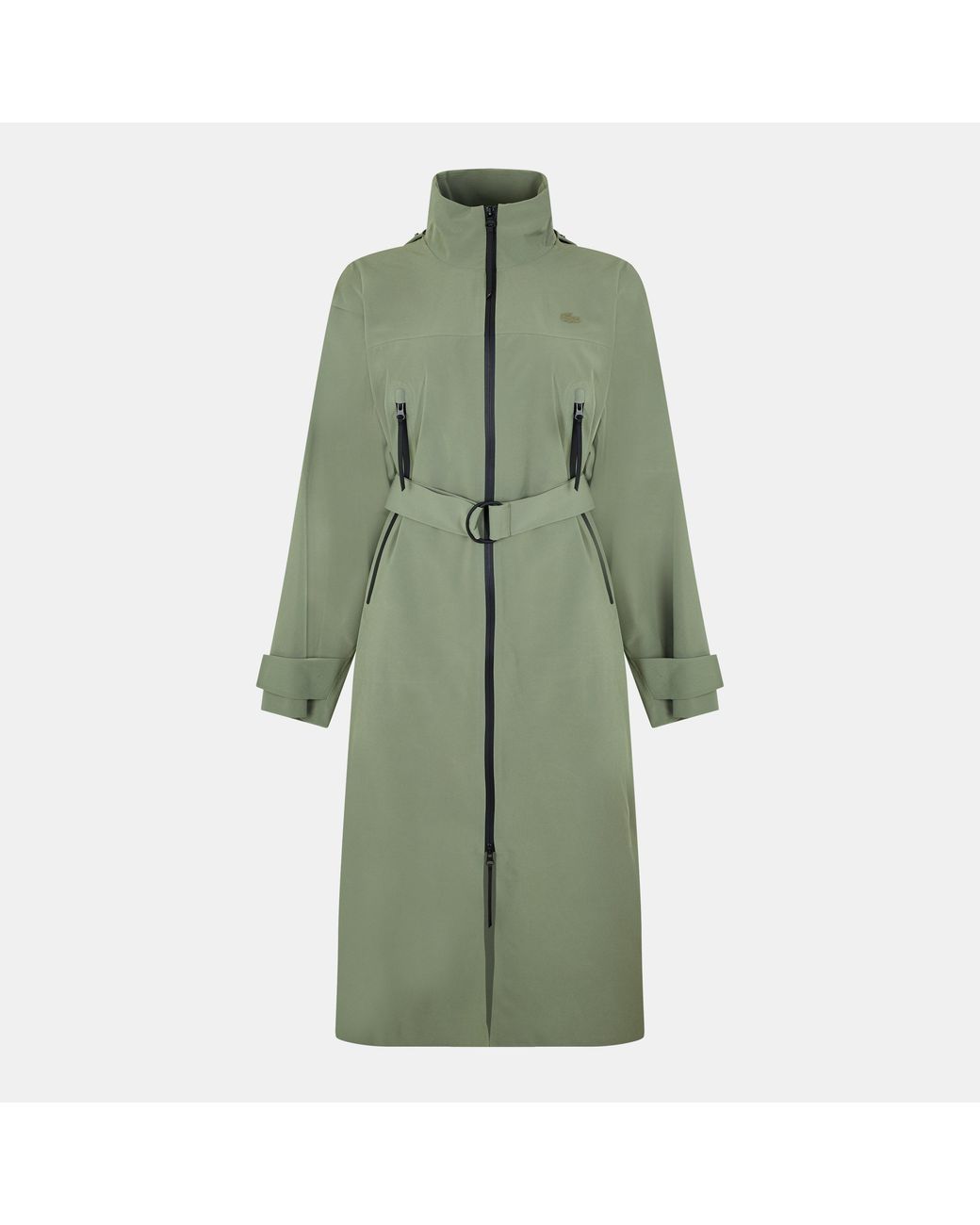 Lacoste Green Waterproof Packable Long Sleeve Oversized Fit Rain Anorak