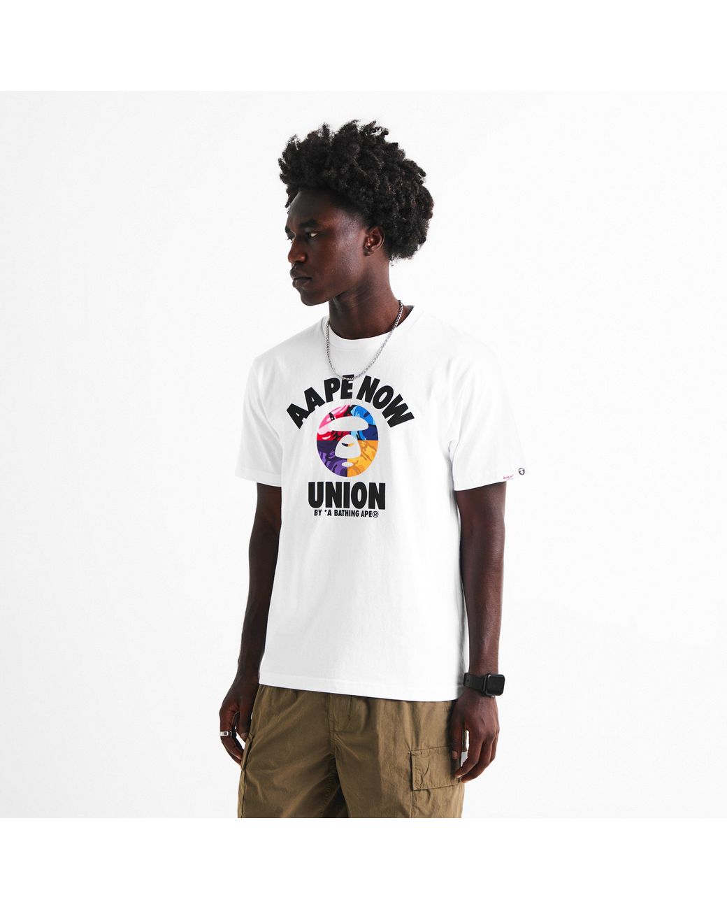 Aape White Now Union Tee Sn63 for men