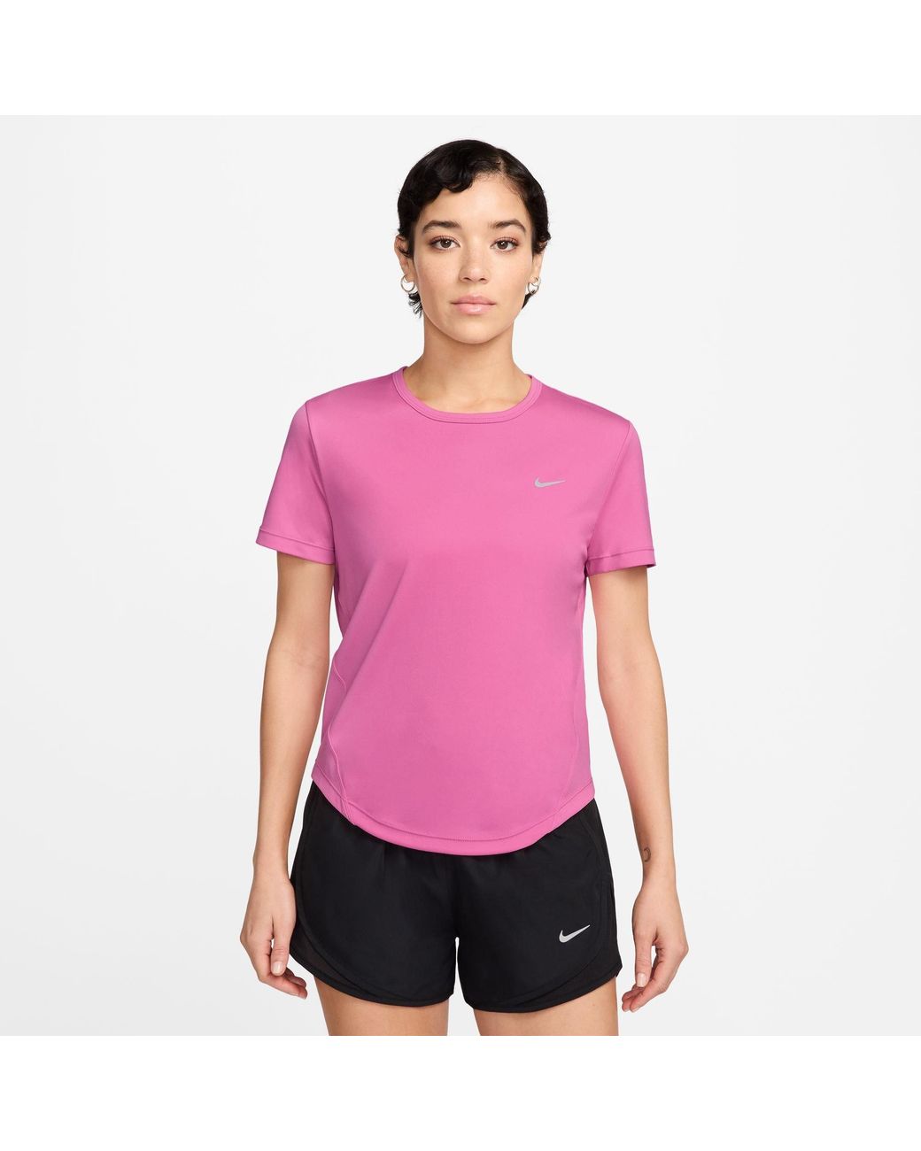 Nike Pink Tempo Dri-Fit Short-Sleeve Running Top