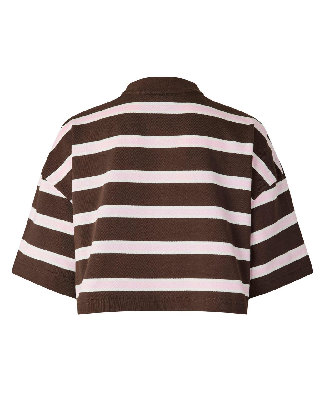 WRSTBHVR Brown Seth Striped Cropped Short-Sleeve Cotton Oversized-Fit T-Shirt