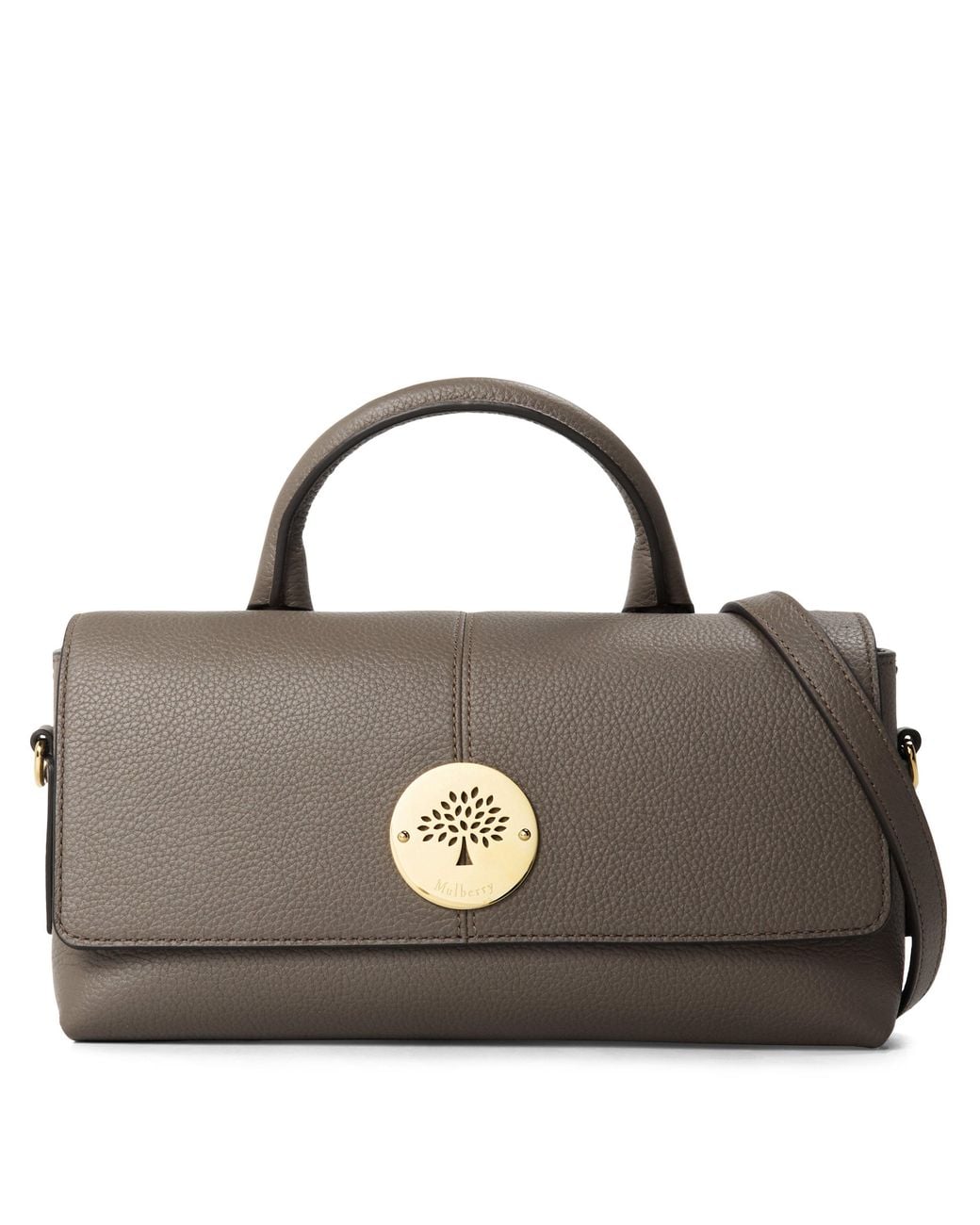 Mulberry Brown Convertible Leather Top-Handle Bag