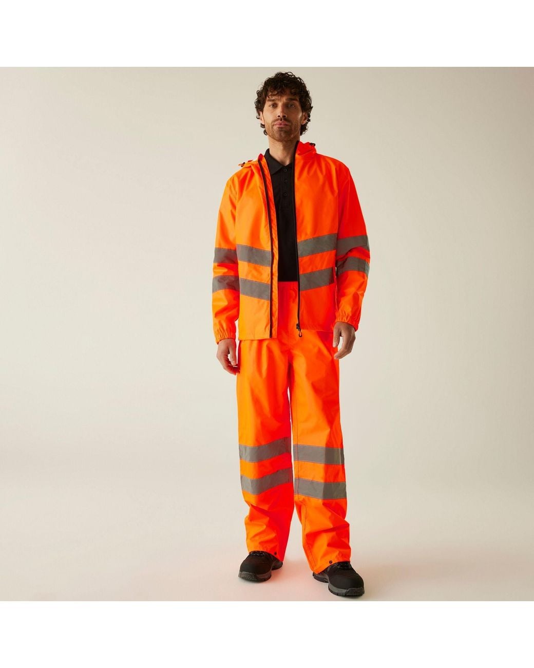 Regatta Orange Hi-Vis Pro Waterproof Reflective Packaway Wo for men