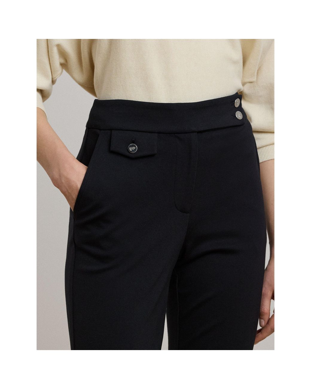 Ralph Lauren Black Zinleah Straight Leg Trouser