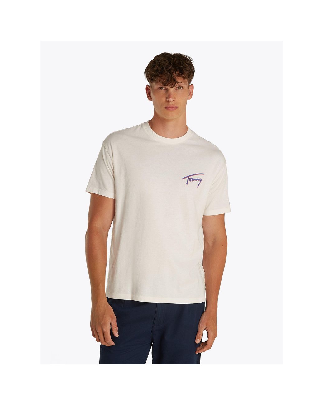 Tommy Hilfiger White Faded Graphic T-Shirt for men