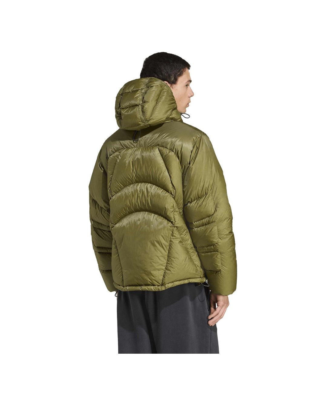 Adidas Green Eqt Full-Zip Hooded Short Puffer Jacket for men