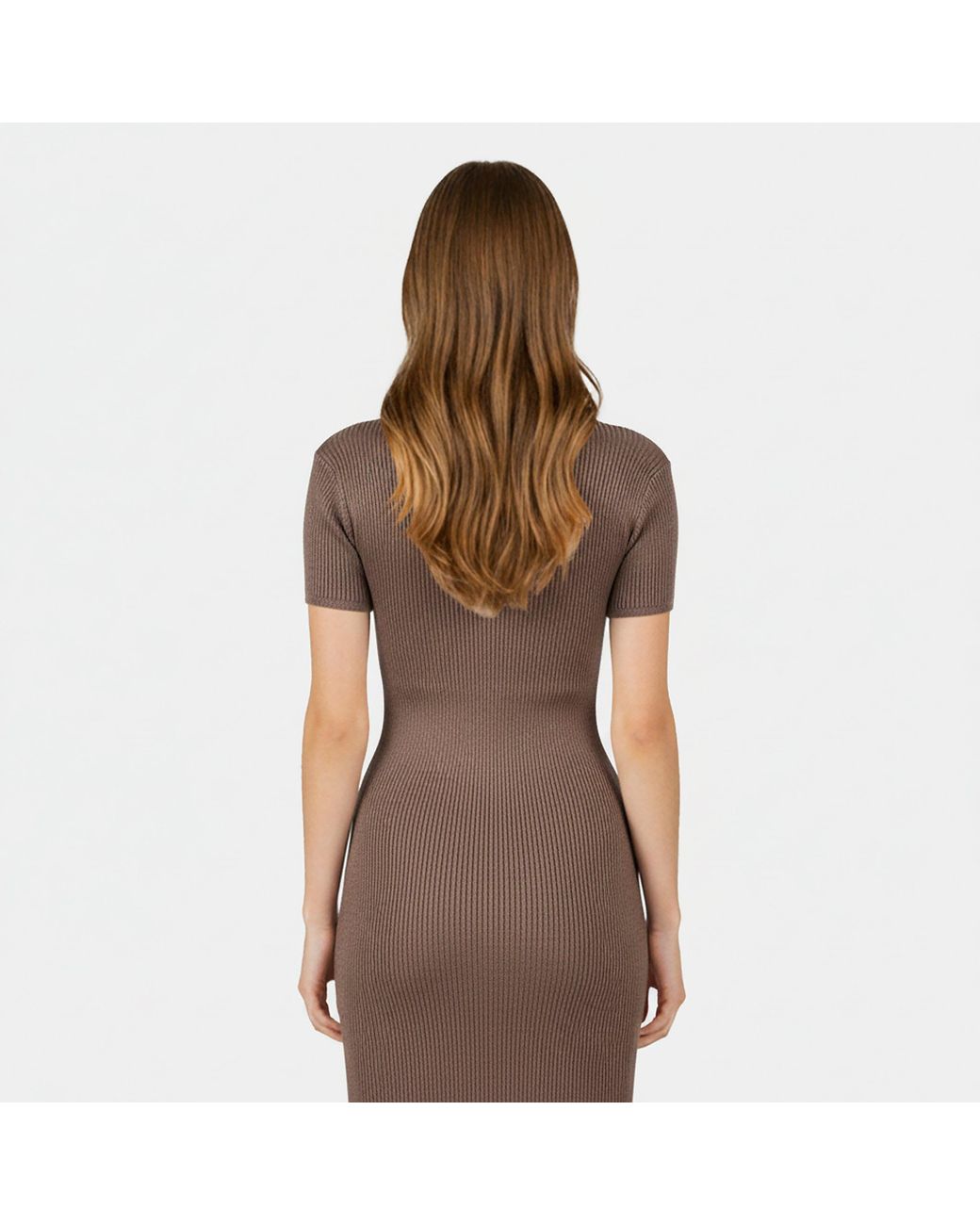Jack Wills Brown Travel Rib Midi Knitted Jumper Dress