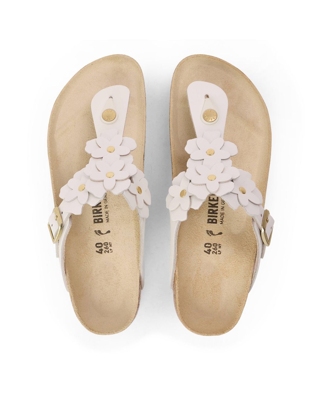Birkenstock Natural Gizeh Floral Flat Sandal